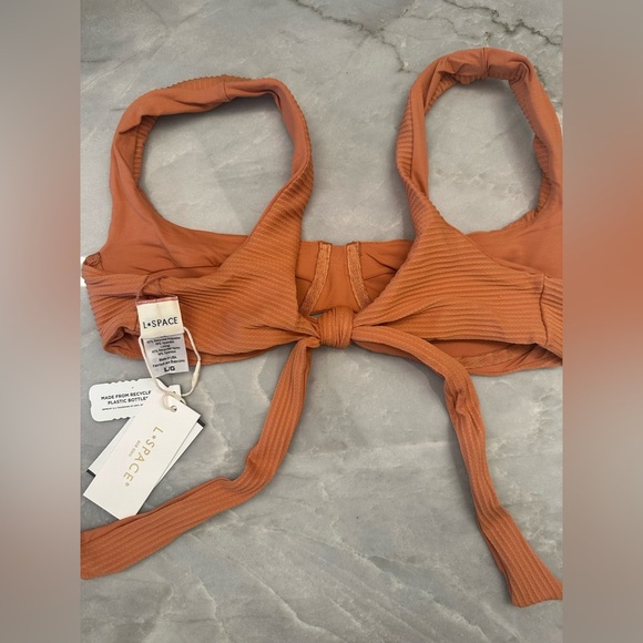 NWT! L*Space Nikita burnt orange ribbed Bikini Top. Women’s Large $130 - Picture 3 of 5